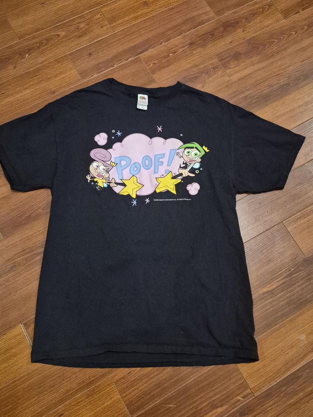 Fruit of the Loom Black Women's 'Poof!' Fairly Odd Parents Cartoon Graphic Tee